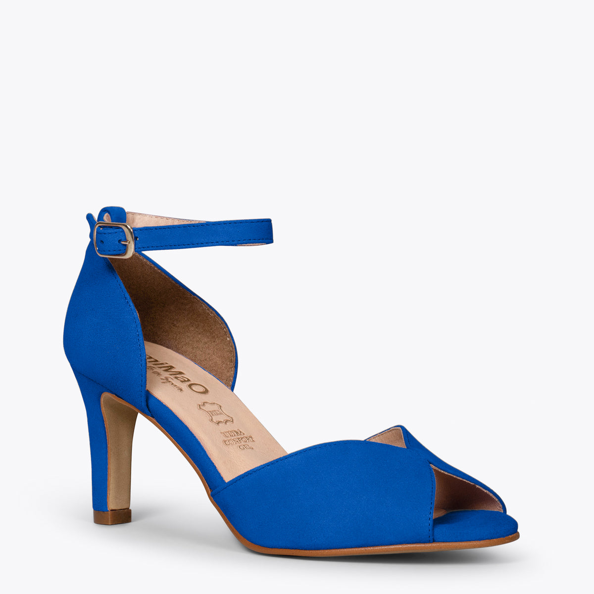 PÉTALO – Sandalias de tacón alto elegantes AZUL