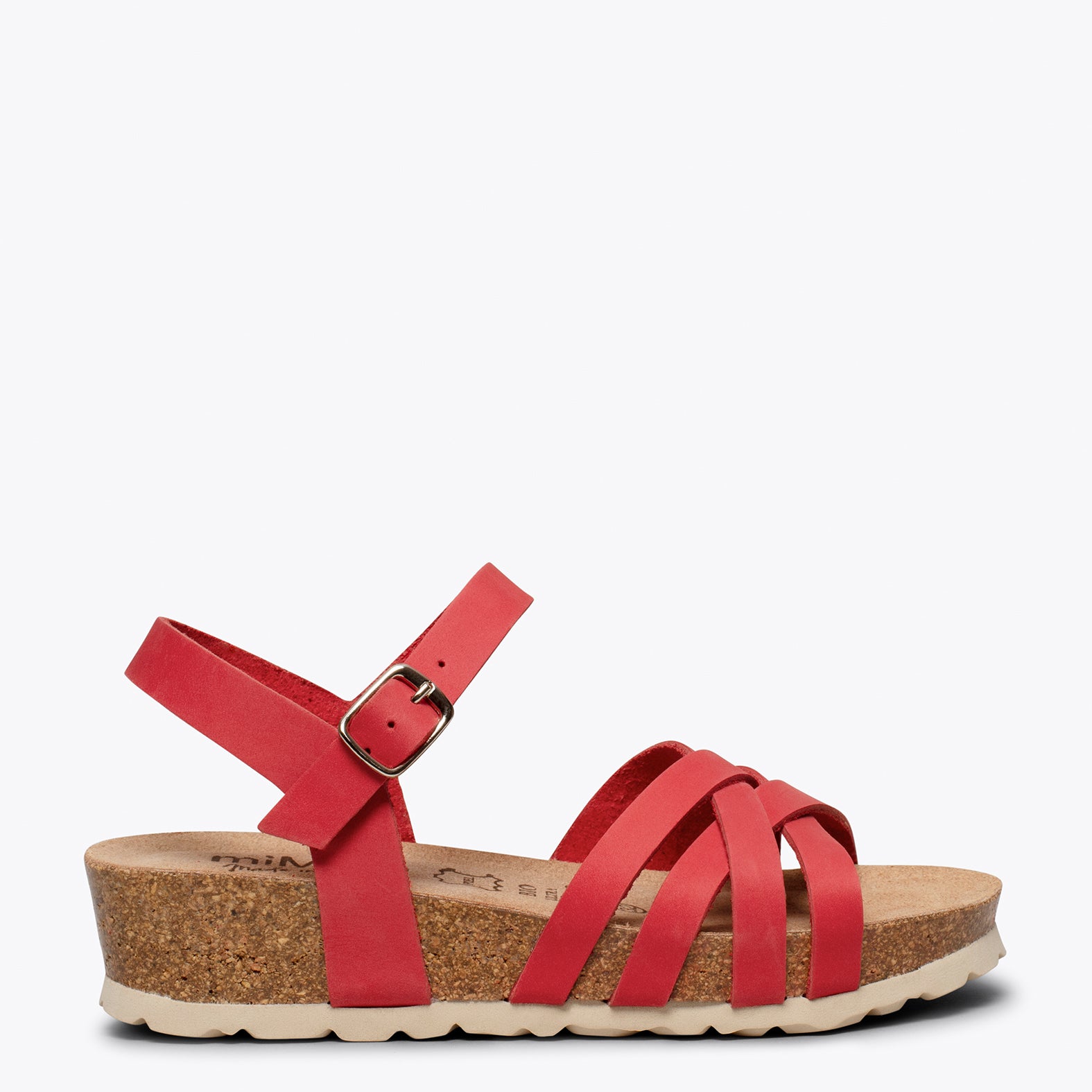 PRINCESS - Sandales pour fille avec talon compensé ROUGE Bio