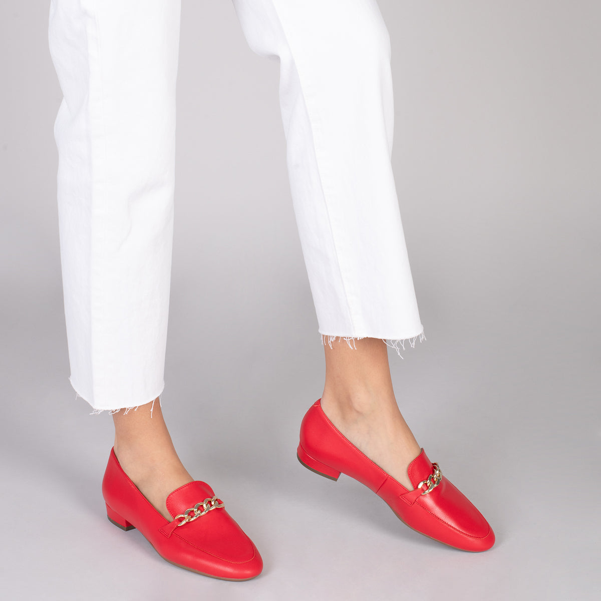 CHAIN - Mocasines planos de mujer ROJO