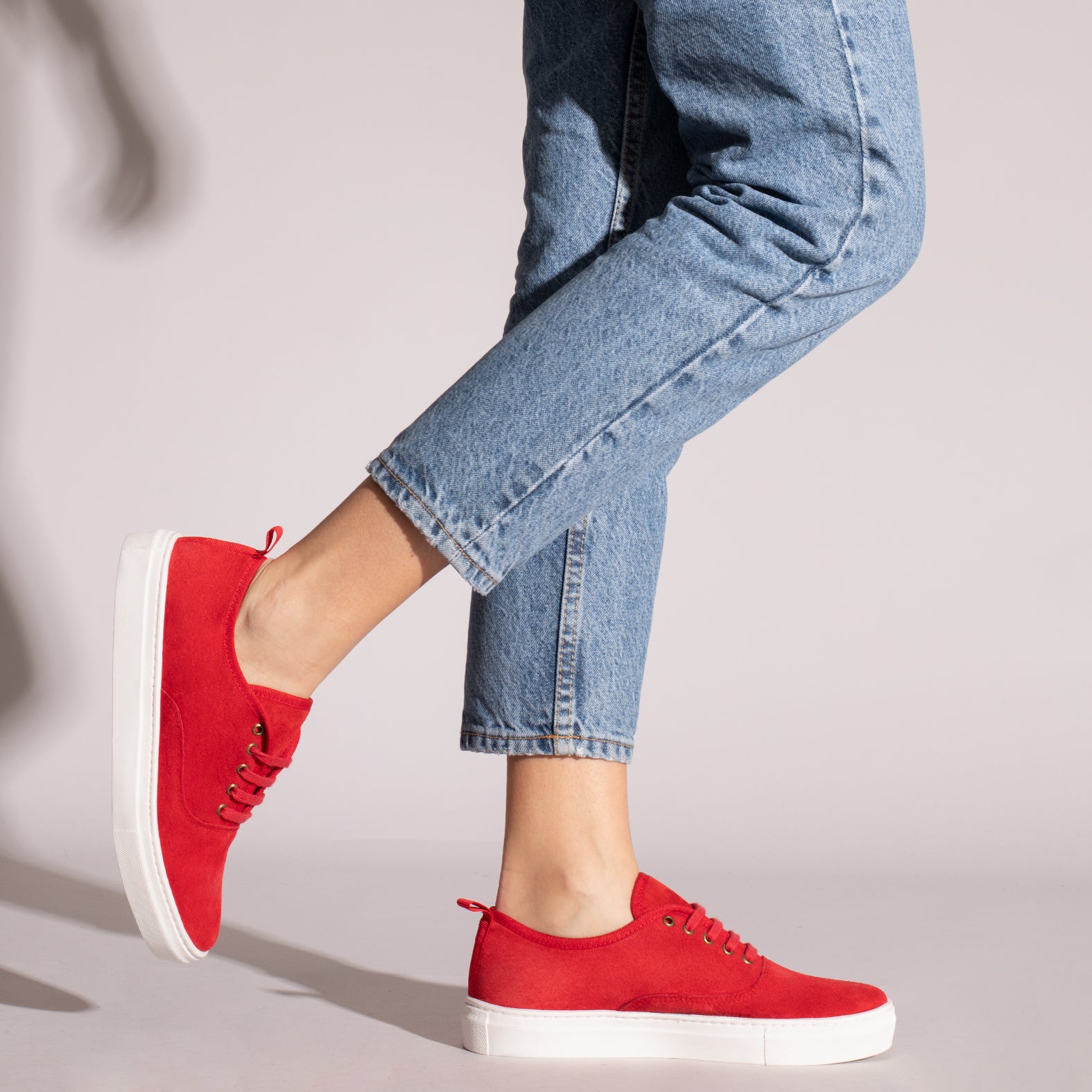 WANDER - Sneaker femme avec plateforme ROUGE