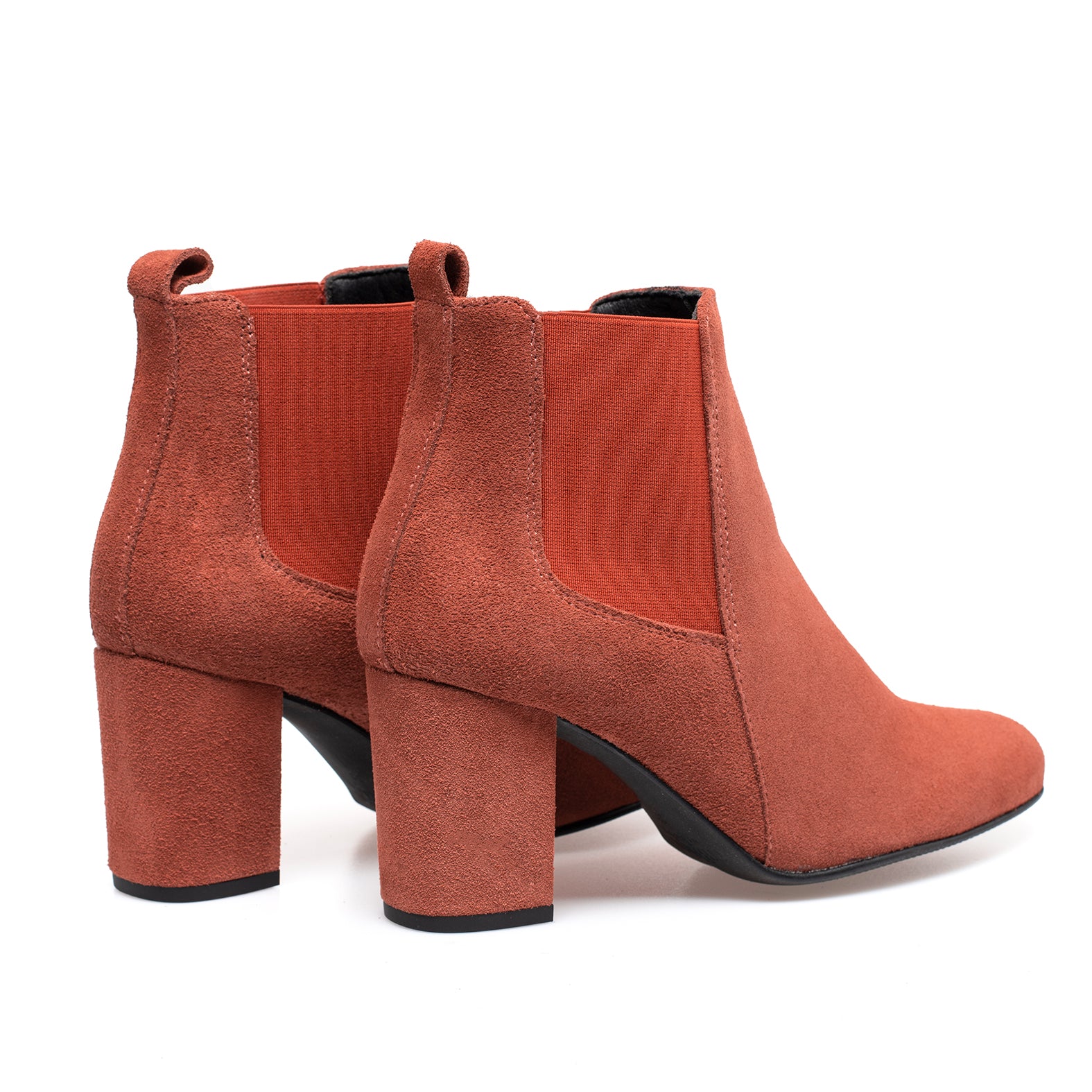 URBAN BOOTIE - CAMEL elastic high heel ankle boot