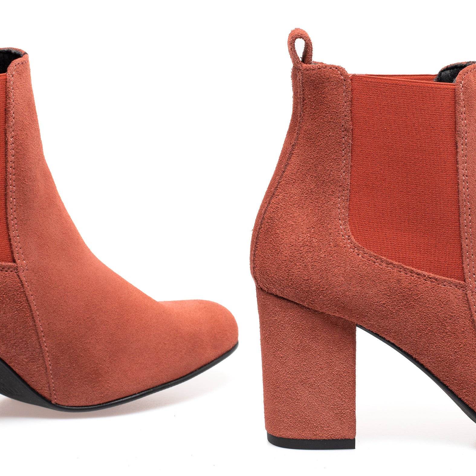 URBAN BOOTIE - CAMEL elastic high heel ankle boot