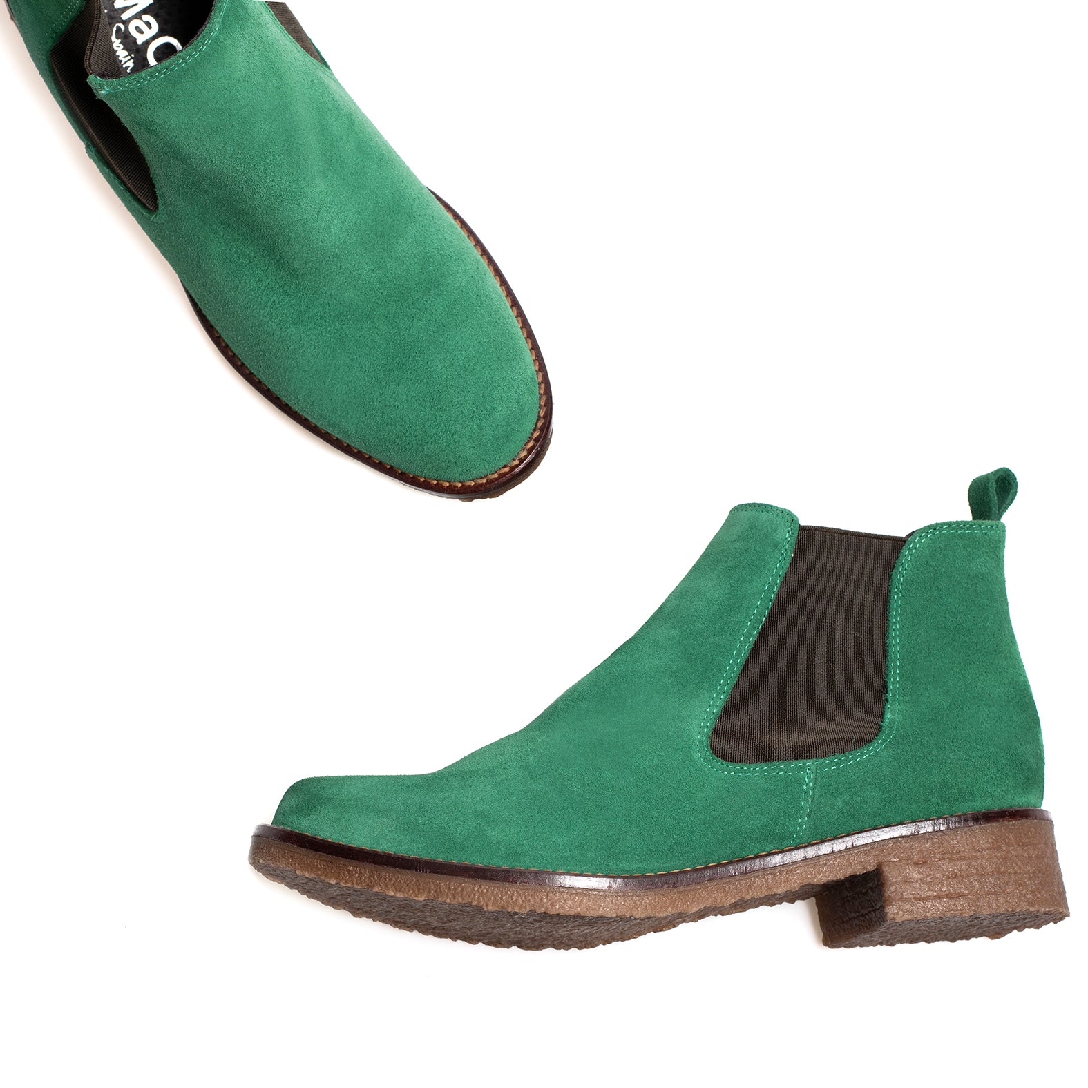 CHELSEA - Chelsea GREEN Leather Ankle Boots