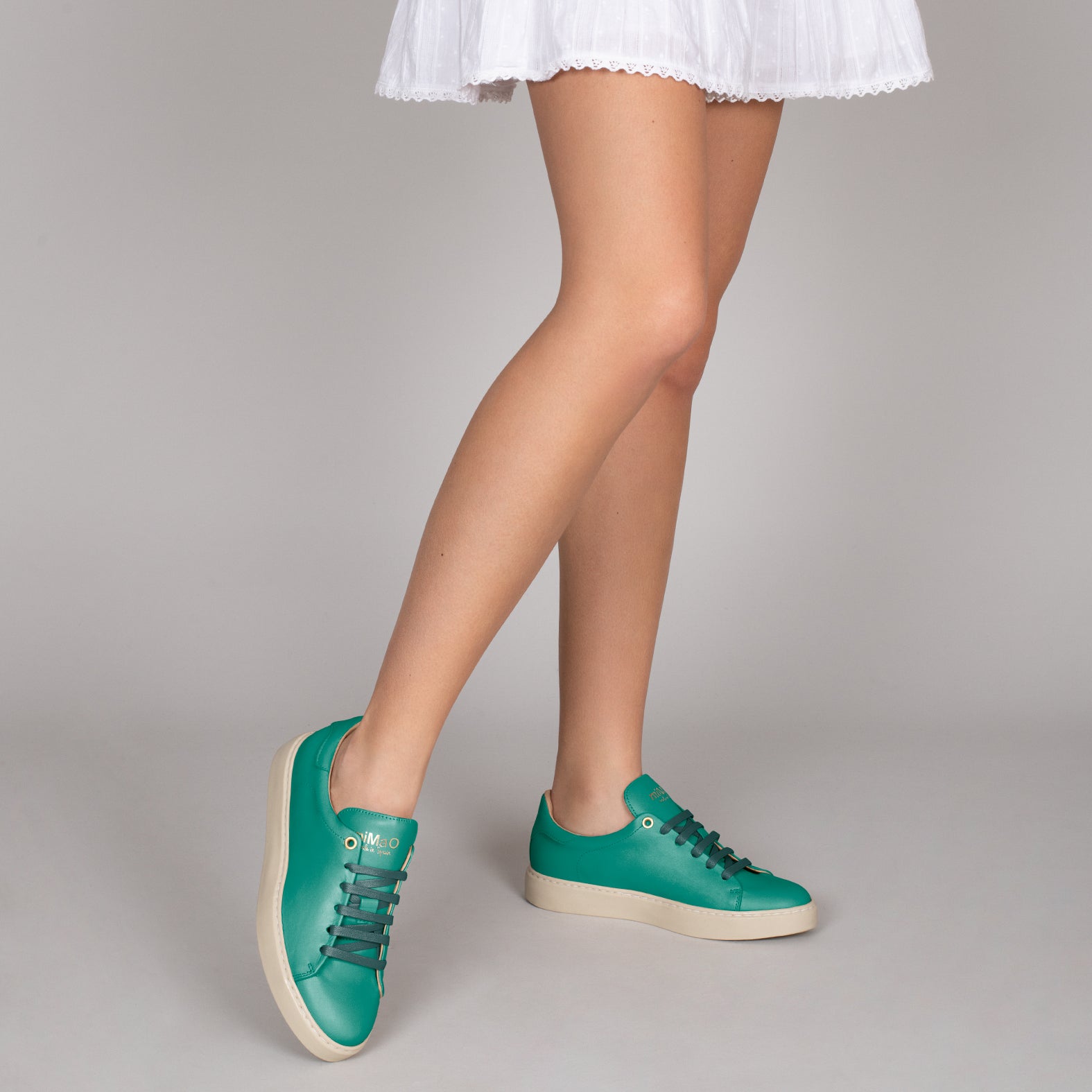 SKATE - Zapatillas VERDE casual de piel