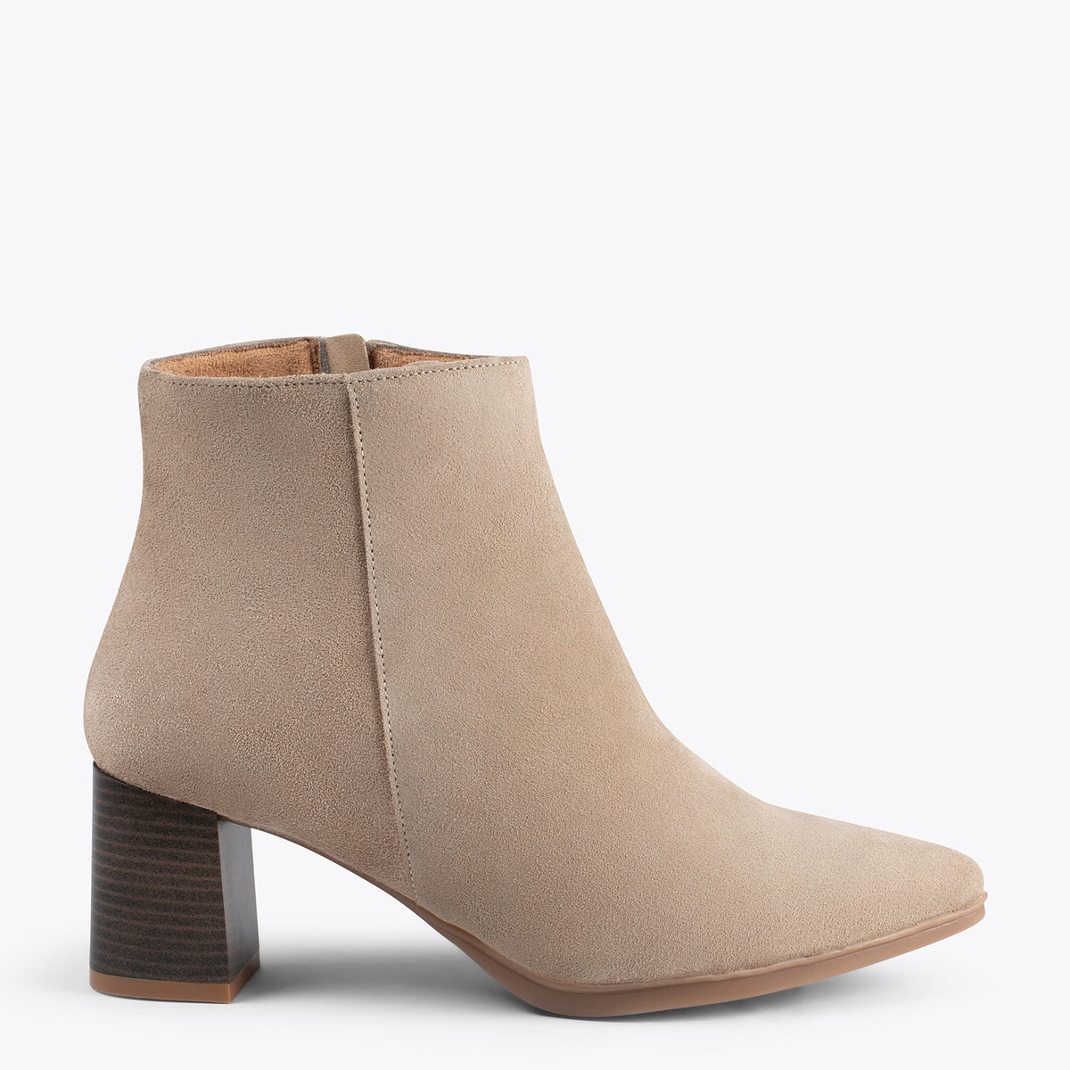 CITY -  Botines de tacón ancho y punta fina BEIGE - miMaO ®