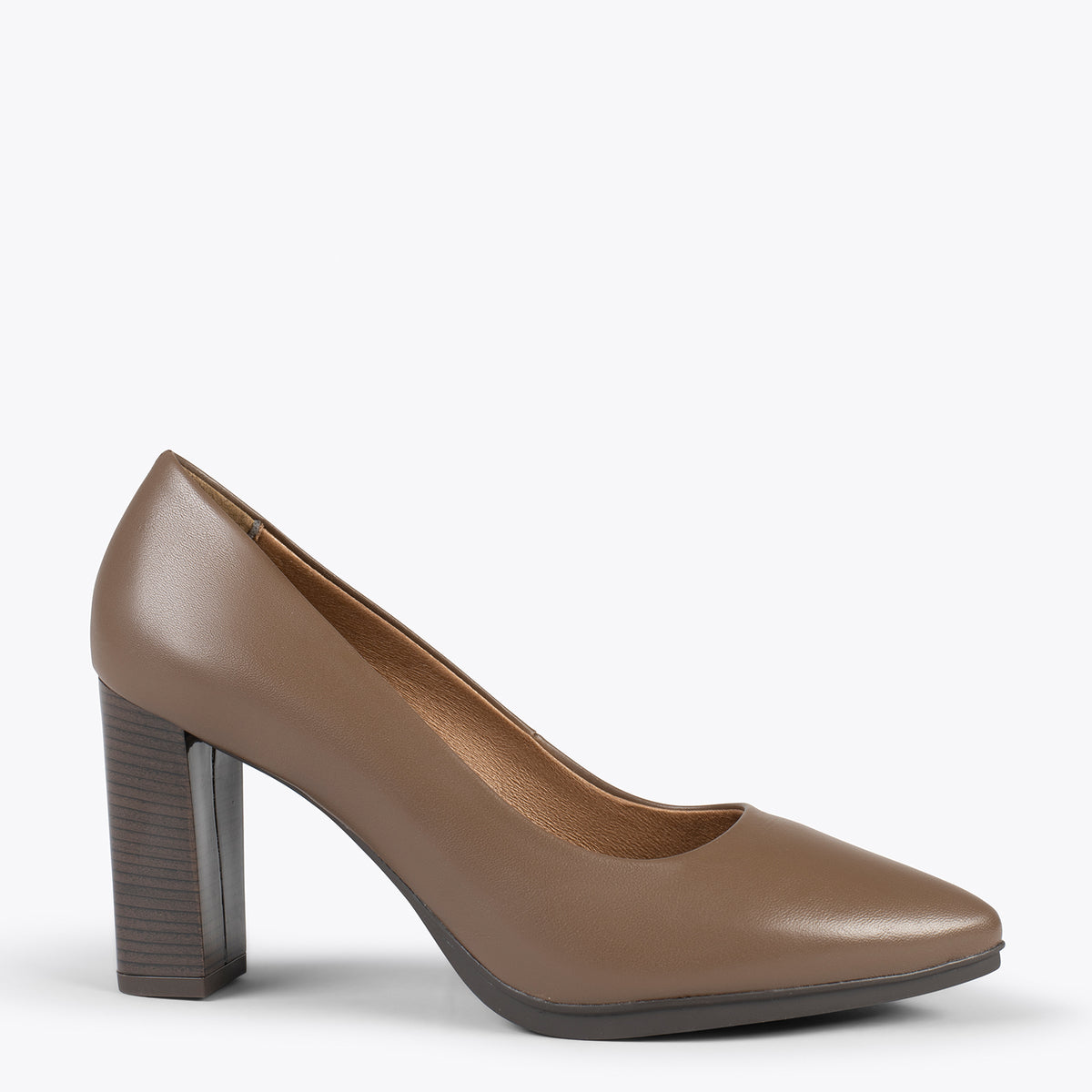 URBAN BRILLO – Zapatos de tacón alto de napa MARRÓN